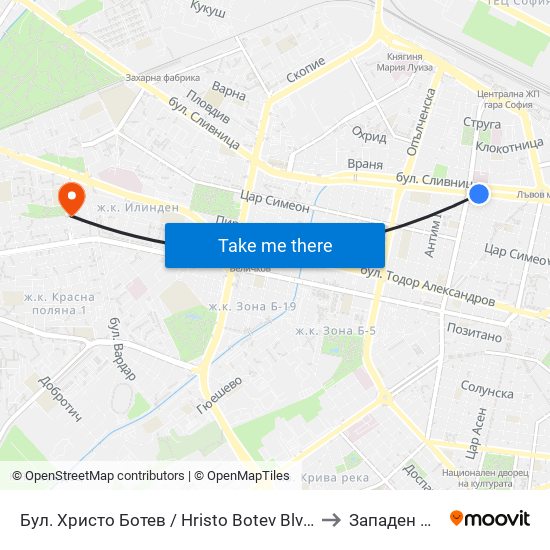 Бул. Христо Ботев / Hristo Botev Blvd. (0385) to Западен Парк map