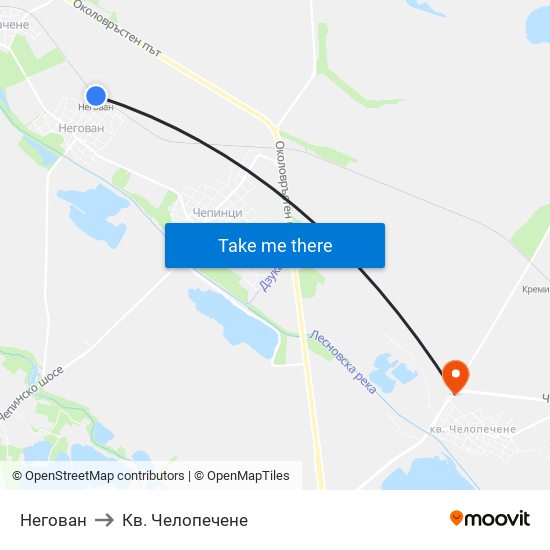 Негован to Кв. Челопечене map