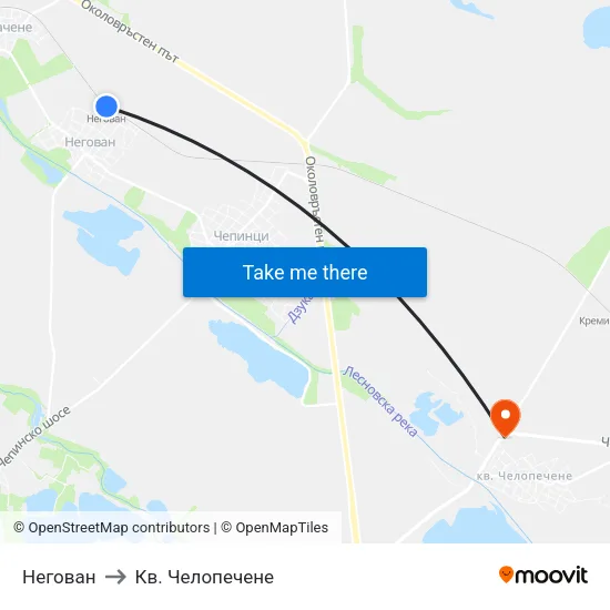 Негован to Кв. Челопечене map