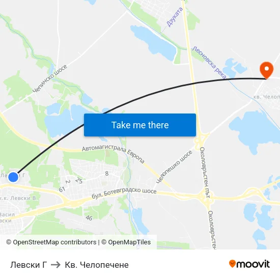 Левски Г to Кв. Челопечене map