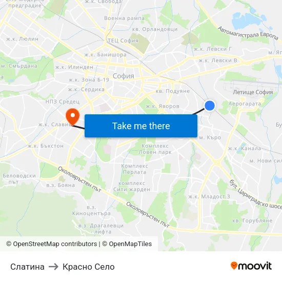 Слатина to Красно Село map