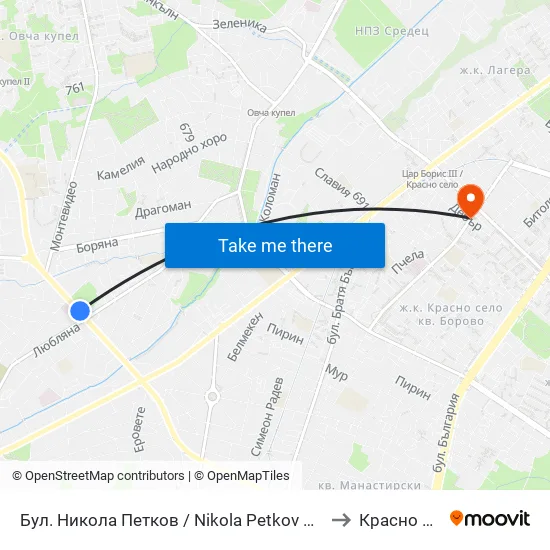 Бул. Никола Петков / Nikola Petkov Blvd. (0347) to Красно Село map