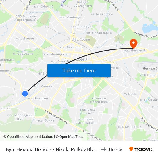 Бул. Никола Петков / Nikola Petkov Blvd. (0347) to Левски Б map