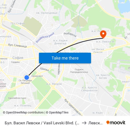 Бул. Васил Левски / Vasil Levski Blvd. (0299) to Левски Б map