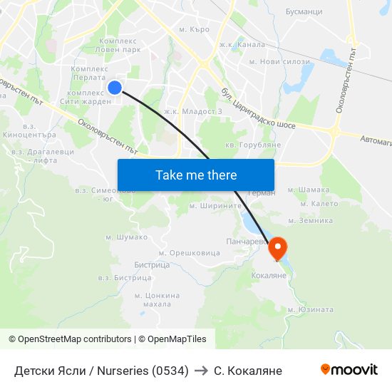 Детски Ясли / Nurseries (0534) to С. Кокаляне map