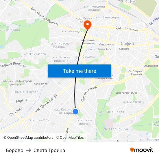 Борово to Света Троица map