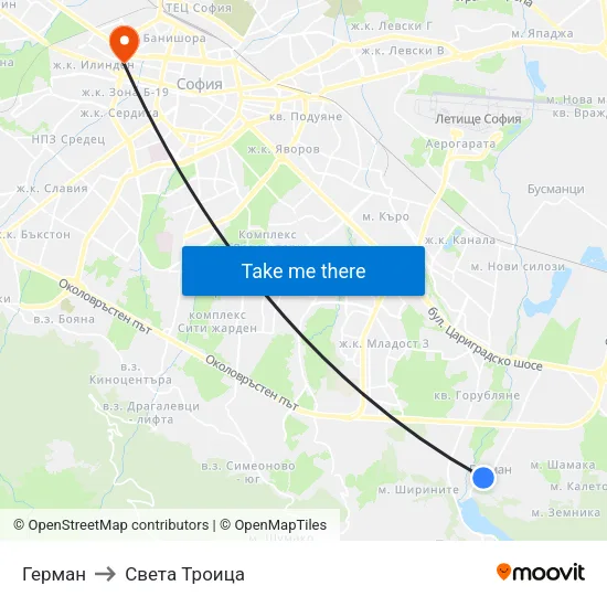 Герман to Света Троица map