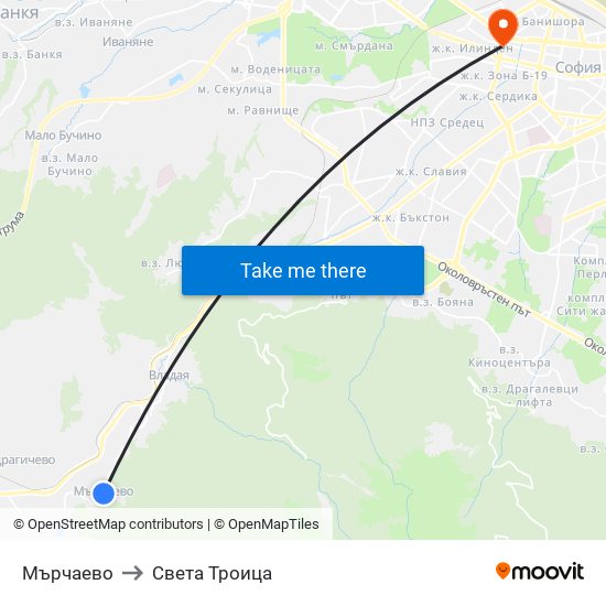 Мърчаево to Света Троица map