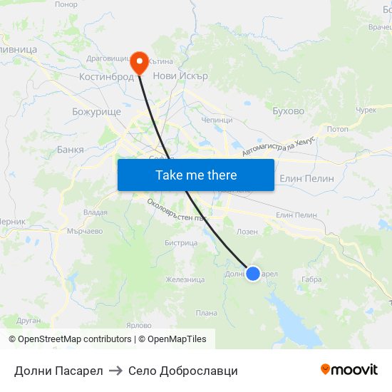 Долни Пасарел to Село Доброславци map