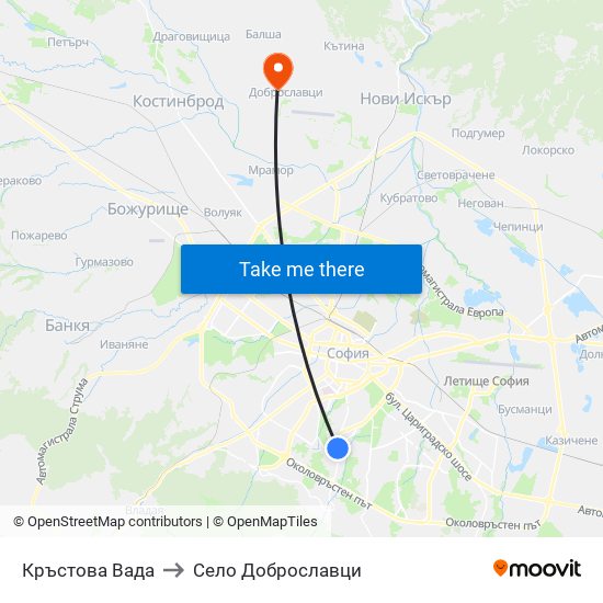 Кръстова Вада to Село Доброславци map