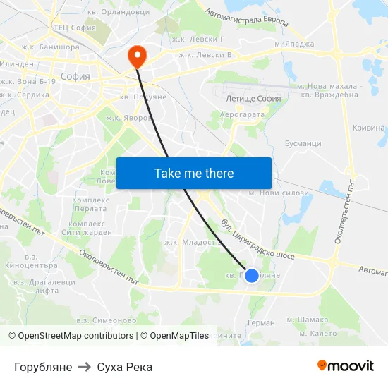Горубляне to Суха Река map