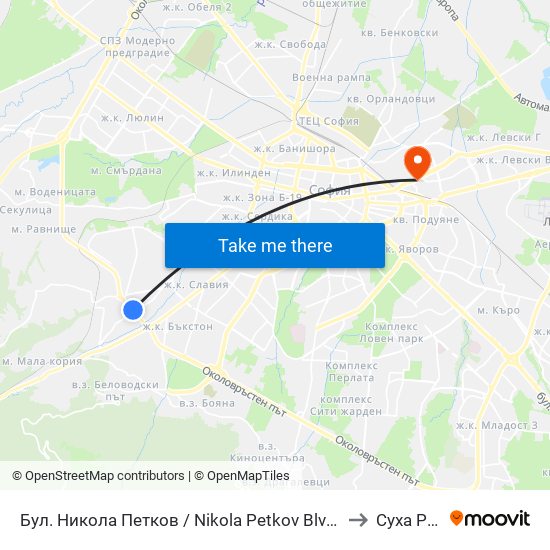 Бул. Никола Петков / Nikola Petkov Blvd. (0347) to Суха Река map