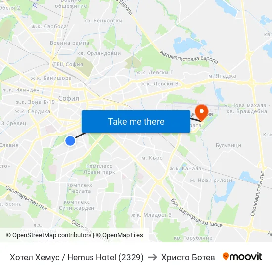 Ⓜ️ Хотел Хемус / Hemus Hotel (2329) to Христо Ботев map