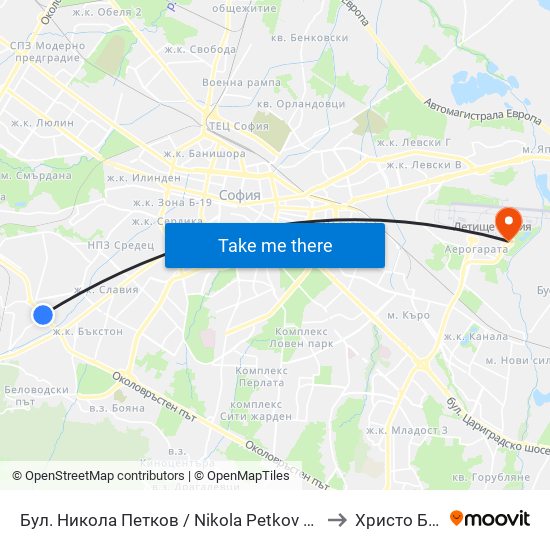 Бул. Никола Петков / Nikola Petkov Blvd. (0347) to Христо Ботев map