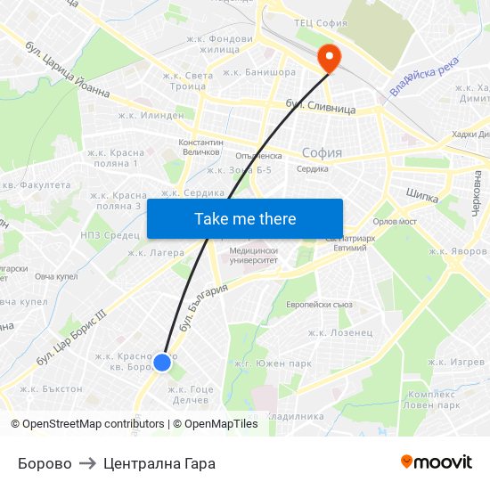 Борово to Централна Гара map