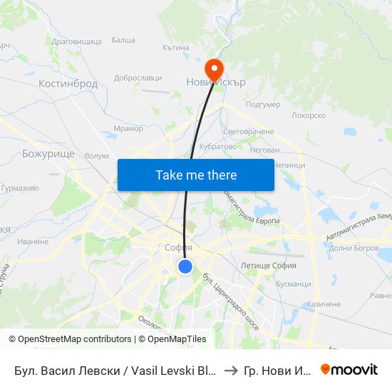 Бул. Васил Левски / Vasil Levski Blvd. (0300) to Гр. Нови Искър map