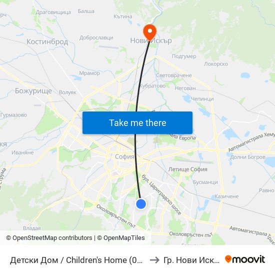 Детски Дом / Children's Home (0530) to Гр. Нови Искър map