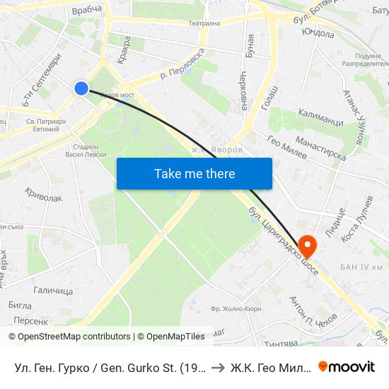 Ул. Ген. Гурко / Gen. Gurko St. (1903) to Ж.К. Гео Милев map
