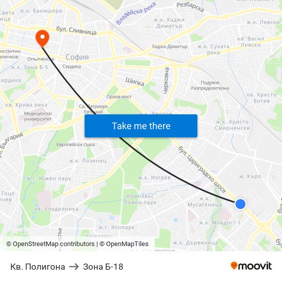Кв. Полигона to Зона Б-18 map
