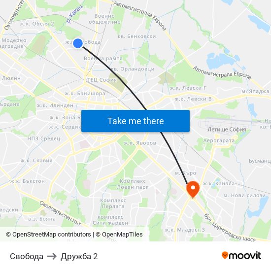 Свобода to Дружба 2 map