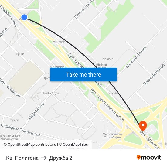 Кв. Полигона to Дружба 2 map