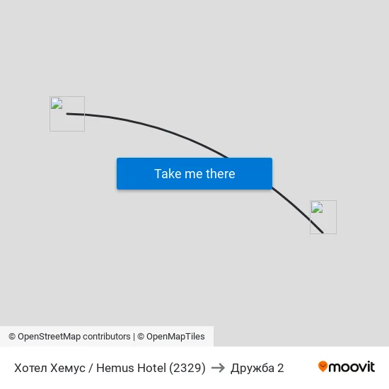 Ⓜ️ Хотел Хемус / Hemus Hotel (2329) to Дружба 2 map
