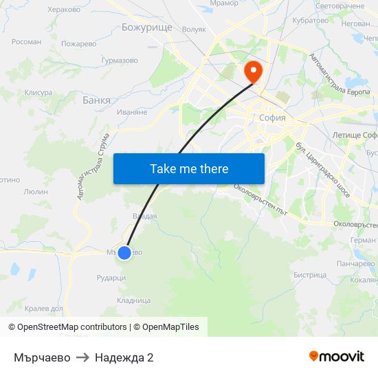 Мърчаево to Надежда 2 map