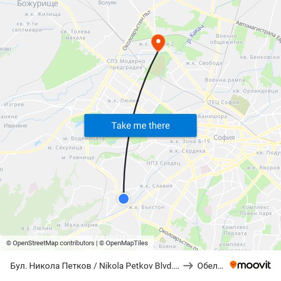 Бул. Никола Петков / Nikola Petkov Blvd. (0347) to Обеля 2 map