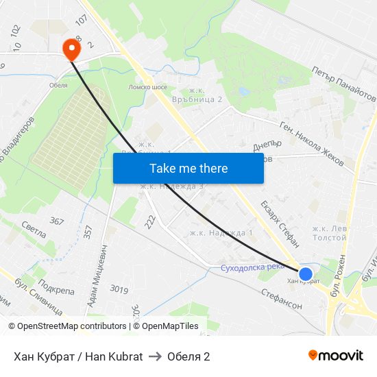Хан Кубрат / Han Kubrat to Обеля 2 map