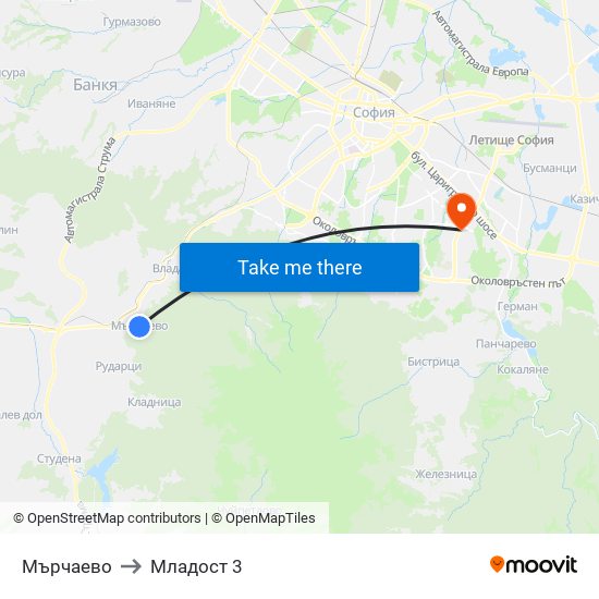Мърчаево to Младост 3 map
