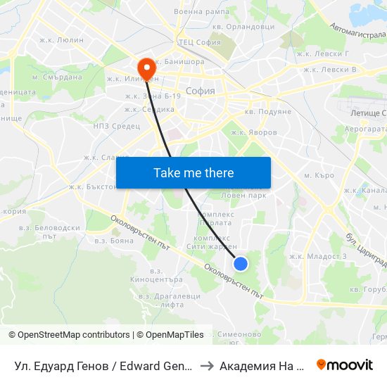 Ул. Едуард Генов / Edward Genov St. to Академия На Мвр map