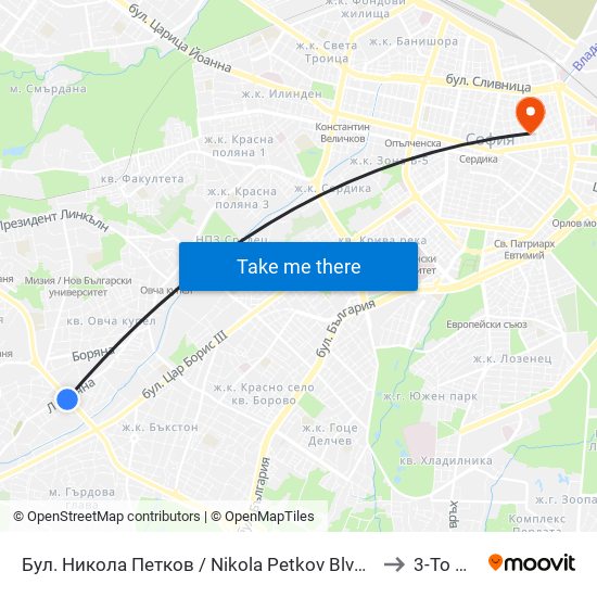 Бул. Никола Петков / Nikola Petkov Blvd. (0350) to 3-То Дкц map