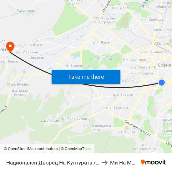 Национален Дворец На Културата / National Palace Of Culture (1139) to Ми На Мвр - Филиал map
