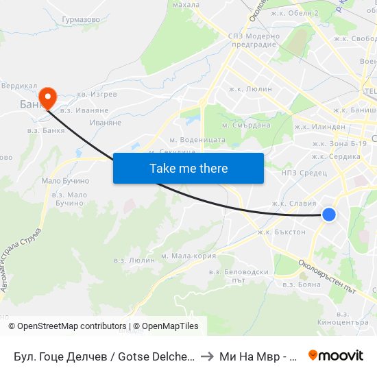 Бул. Гоце Делчев / Gotse Delchev Blvd. (0308) to Ми На Мвр - Филиал map