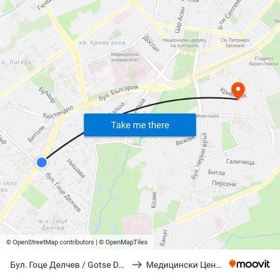 Бул. Гоце Делчев / Gotse Delchev Blvd. (0314) to Медицински Център Авицена map