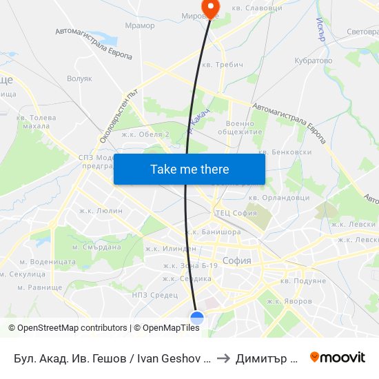 Бул. Акад. Ив. Гешов / Ivan Geshov Blvd. (0270) to Димитър Пенев map