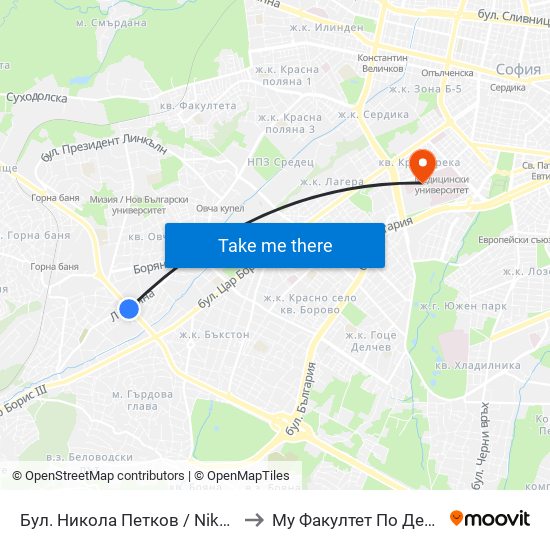 Бул. Никола Петков / Nikola Petkov Blvd. (0350) to Му Факултет По Дентална Медицина map