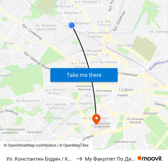 Ул. Константин Бодин / Konstantin Bodin St. (2004) to Му Факултет По Дентална Медицина map