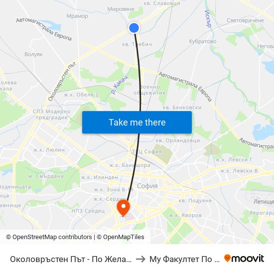Околовръстен Път - По Желание / Ring Road - on Demand (1185) to Му Факултет По Дентална Медицина map