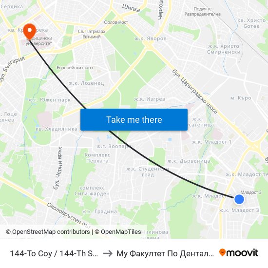 144-То Соу / 144-Th School (2273) to Му Факултет По Дентална Медицина map