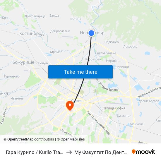 Гара Курило / Kurilo Train Station (0457) to Му Факултет По Дентална Медицина map