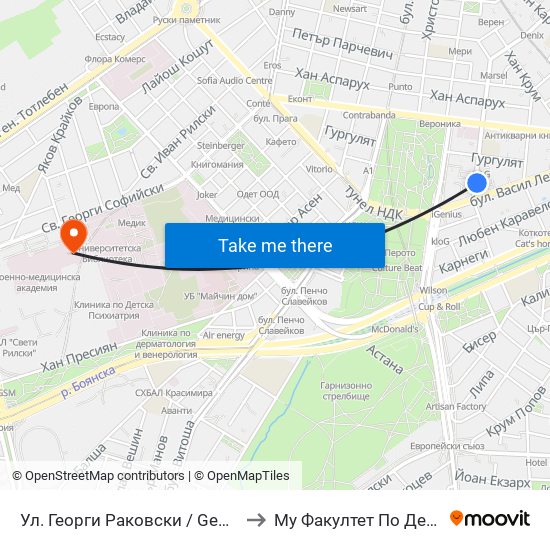 Ул. Георги Раковски / Georgi Rakovsky St. (1886) to Му Факултет По Дентална Медицина map