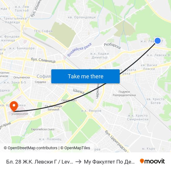 Бл. 28 Ж.К. Левски Г / Levski G Qr, Bl. 28 (0180) to Му Факултет По Дентална Медицина map