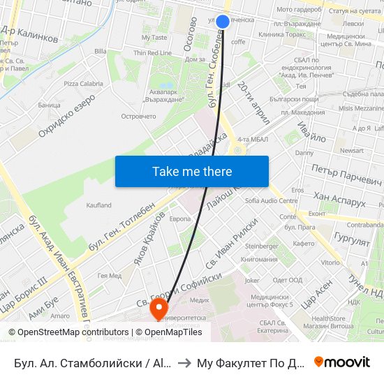 Бул. Ал. Стамболийски / Al. Stamboliyski Blvd. (0283) to Му Факултет По Дентална Медицина map