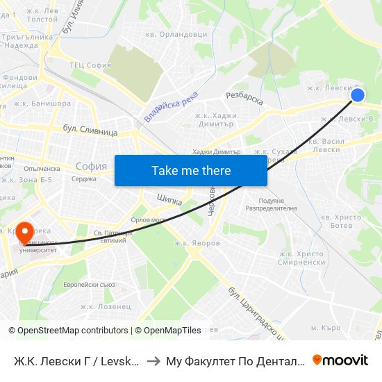 Ж.К. Левски Г / Levski G Qr (6600) to Му Факултет По Дентална Медицина map