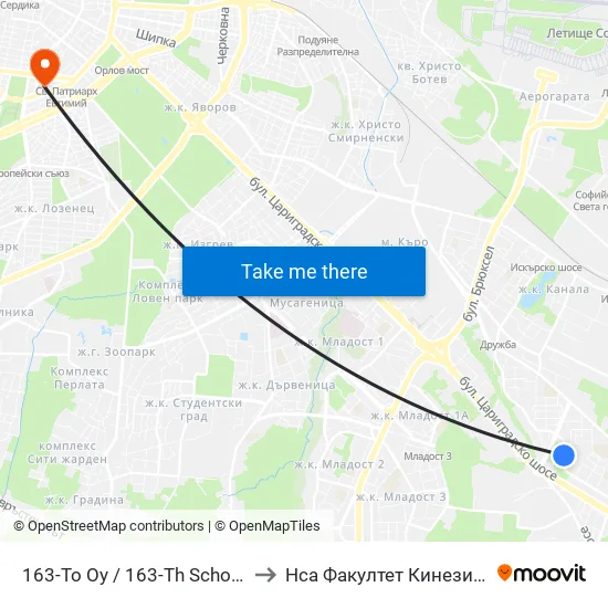 163-То Оу / 163-Th School (0015) to Нса Факултет Кинезитерапия map