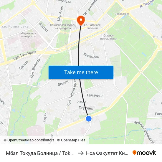 Мбал Токуда Болница / Tokuda Hospital (2777) to Нса Факултет Кинезитерапия map