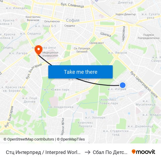 Стц Интерпред / Interpred World Trade Centre (1109) to Сбал По Детски Болести map