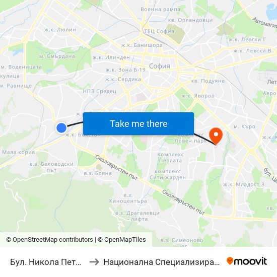 Бул. Никола Петков / Nikola Petkov Blvd. (0350) to Национална Специализирана Болница За Активно Лечение По Онкология map