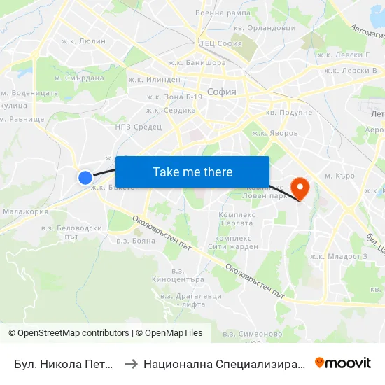 Бул. Никола Петков / Nikola Petkov Blvd. (0350) to Национална Специализирана Болница За Активно Лечение По Онкология map